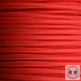 Textilkabel, Stoffkabel, Farbe Rot 2 adrig 2 x 0,5 mm² rund (Meterware)