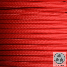 Textilkabel, Stoffkabel, Farbe Rot 3 adrig 3 x 0,75 mm² rund mit Füllgarn (Meterware)
