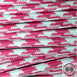 Textilkabel, Stoffkabel, Stern Pink Weis 2 adrig 2 x 0,75 mm² rund (Meterware)