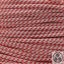 Textilkabel, Stoffkabel, Farbe Welle Rot 3 adrig 3 x 0,75 mm² rund (Meterware)