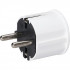 Winkel Stecker reinweiß Thermoplast schlagfest mit Zugentlastung, 250V / 16A, VDE