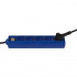 Steckdosenleiste 5 fach  H05 VV-F 3G x 1,5², blau, mit Schalter, mit Hebelgriff