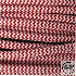 Textilkabel, Stoffkabel, Rot Weis Zick-Zack 2 adrig 2 x 0,75 mm² rund (Meterware)