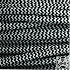 Textilkabel, Stoffkabel, Schwarz Weis Zick-Zack 3 adrig 3 x 0,75 mm² rund / Füllgarn