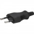 Europa Stecker schwarz mit Zugentlastung, für Leitung H05VV-F 2x0,75mm²