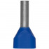 100 Stück Aderendhülse / Isolierstoffkragen, 2 Eingänge Ø 5,5²mm Länge 18 mm blau