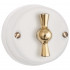 Drehschalter Porzellan Butterfly Drehknopf  Taster, gold Atlantis  weiß