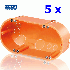 5 x Hohlwanddosen doppelte Hohlwand Gerätedose Höhe 2x 68mm x 50mm F-tronic 