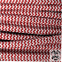 Textilkabel, Stoffkabel, Rot Weis Zick-Zack 3 adrig 3 x 0,75 mm² rund (Meterware)